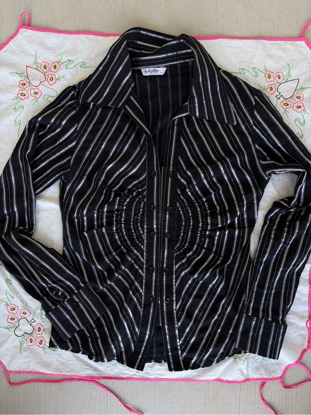 Black Striped Button-Down Shirt